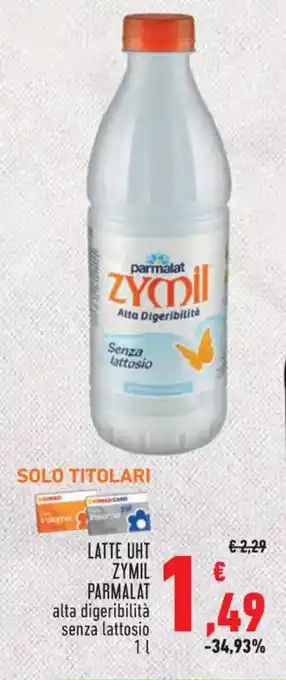 Conad PARMALAT ZYMIL LATTE UHT 1 l offerta