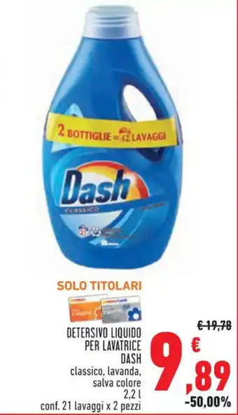 Conad DASH DETERSIVO LIQUIDO PER LAVATRICE 2,2 l offerta