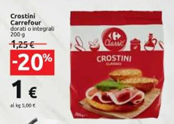 Carrefour Iper Crostini Carrefour dorati o integrali 200 g offerta