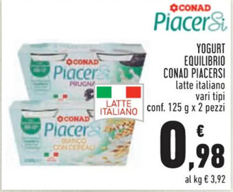 Conad YOGURT EQUILIBRIO CONAD PIACERSI conf. 125 g x 2 pezzi offerta