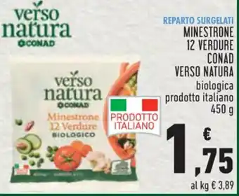 Conad VERSO NATURA MINESTRONE 12 VERDURE 450 g offerta