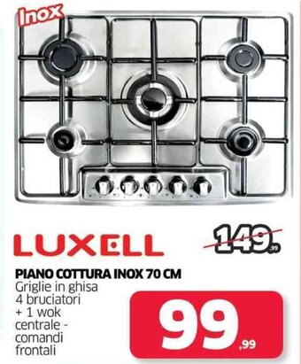 LUXELL PIANO COTTURA INOX 70 CM