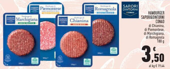Conad HAMBURGER SAPORI&DINTORNI CONAD 180 g offerta