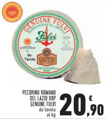 Conad PECORINO ROMANO DEL LAZIO DOP GENUINE FULVI offerta