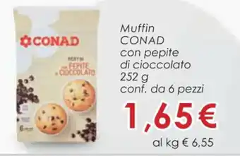 Conad Muffin CONAD 252 g conf. da 6 pezzi offerta