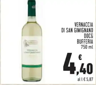 Conad VERNACCIA DI SAN GIMIGNA DOC 750 mlG BUFFERIA NO offerta