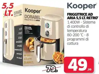 Telitaly Kooper FRIGGITRICE AD ARIA 5,5 LT. RETRO' offerta