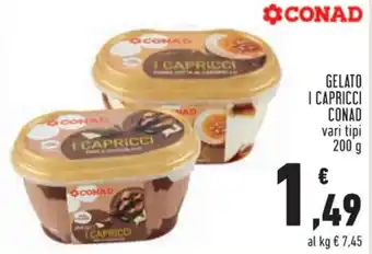 Conad CONAD GELATO I CAPRICCI 200 g offerta