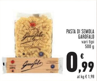 Conad PASTA DI SEMOLA GAROFALO vari tipi 500 g offerta