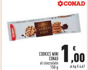 Conad CONAD Cookies mini 150 g offerta