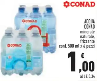 Conad ACQUA CONAD conf. 500 ml x 6 pezzi offerta