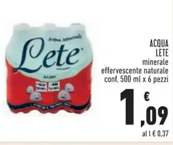 Conad ACQUA LETE minerale conf. 500 ml x 6 pezzi offerta