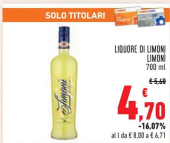 Conad LIQUORE DI LIMONI LIMONI 700 ml offerta