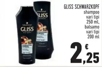 Conad GLISS SCHWARZKOPF shampoo/Balsamo 250 ml/200 ml offerta