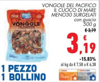 Conad VONGOLE DEL PACIFICO IL CUOCO DI MARE MENO30 SURGELATI 500 g offerta