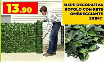 SIEPE DECORATIVA ROTOLO CON RETE OMBREGGIANTE 3X1MT