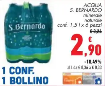 Conad S. BERNARDO minerale naturale Acqua offerta