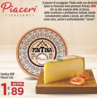 Crai Fontina DOP Piaceri Crai offerta