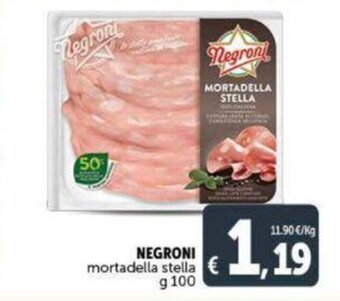 Deco Supermercati NEGRONI mortadella stella g 100 offerta