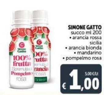 Deco Supermercati SIMONE GATTO succo ml 200 offerta