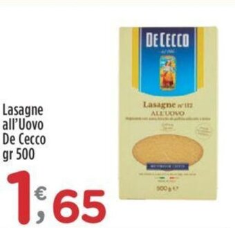 Crai Lasagne all'Uovo De Cecco gr 500 offerta