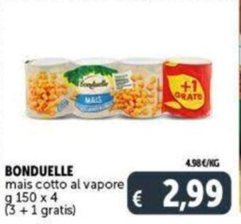 Deco Supermercati BONDUELLE mais cotto al vapore g 150 x 4 offerta
