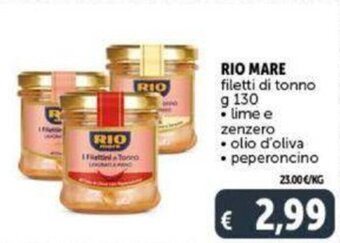 Deco Supermercati RIO MARE filetti di tonno g 130 offerta