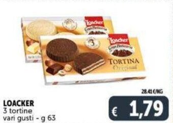 Deco Supermercati LOACKER 3 tortine vari gusti - g 63 offerta
