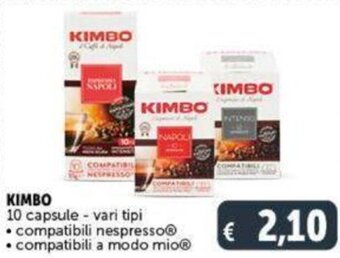 Deco Supermercati KIMBO 10 capsule - vari tipi offerta