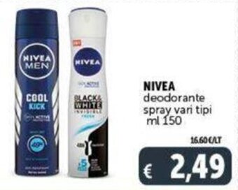 Deco Supermercati NIVEA deodorante spray vari tipi ml 150 offerta