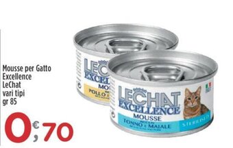 Crai Mousse per Gatto Excellence LeChat vari tipi gr 85 offerta