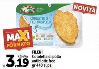 Carrefour Market FILENI Cotoletta di pollo antibiotic free gr 440 offerta