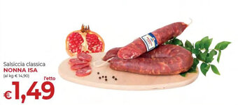 Supermercati Nonna Isa Salsiccia classica NONNA ISA offerta