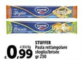 Carrefour Market STUFFER Pasta rettangolare sfoglia/brisée gr 230 offerta