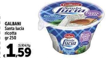 Carrefour Market GALBANI Santa Lucia ricotta gr 250 offerta