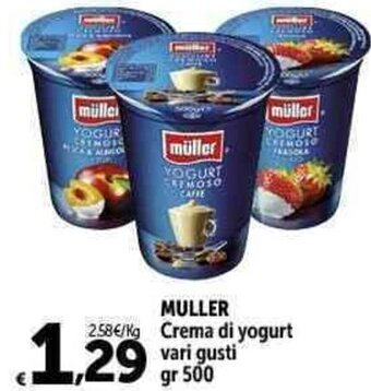 Carrefour Market MULLER Crema di yogurt vari gusti gr 500 offerta