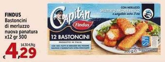 Carrefour Market FINDUS Bastoncini di merluzzo nuova panatura x12 gr 300 offerta