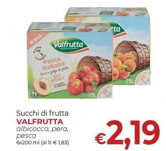 Supermercati Nonna Isa Succhi di frutta VALFRUTTA albicocca, pera, pesca 6x200 ml offerta