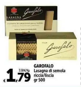Carrefour Market GAROFALO Lasagna di semola riccia/liscia gr 500 offerta