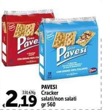 Carrefour Market PAVESI Cracker salati/non salati gr 560 offerta