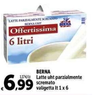 Carrefour Market BERNA Latte uht parzialmente scremato valigetta lt 1 x 6 offerta