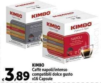 Carrefour Market KIMBO Caffè napoli/intenso compatibili dolce gusto x16 Capsule offerta