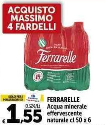 Carrefour Market FERRARELLE Acqua minerale effervescente naturale cl 50 x 6 offerta