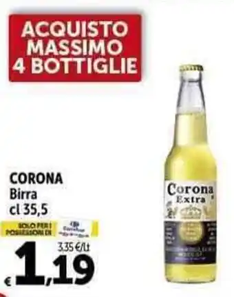 Carrefour Market CORONA Birra cl 35,5 offerta