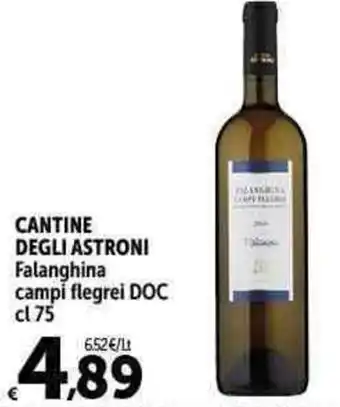 Carrefour Market CANTINE DEGLI ASTRONI Falanghina campi flegrei DOC cl 75 offerta
