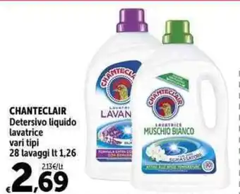 Carrefour Market CHANTECLAIR Detersivo liquido lavatrice vari tipi 28 lavaggi lt 1,26 offerta