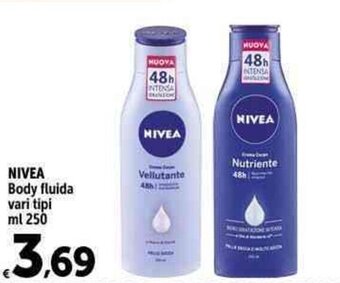 Carrefour Market NIVEA Body fluida vari tipi ml 250 offerta