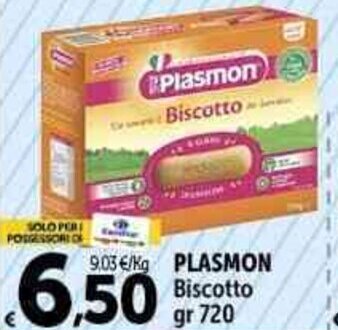 Carrefour Market PLASMON Biscotto gr 720 offerta