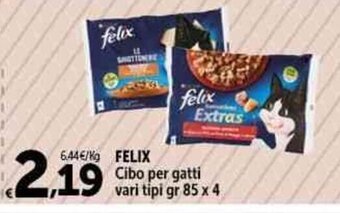 Carrefour Market felix Cibo per gatti vari tipi gr 85 x 4 offerta