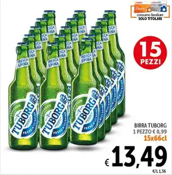 Spazio Conad BIRRA TUBORG 1 PEZZO 15x66cl offerta